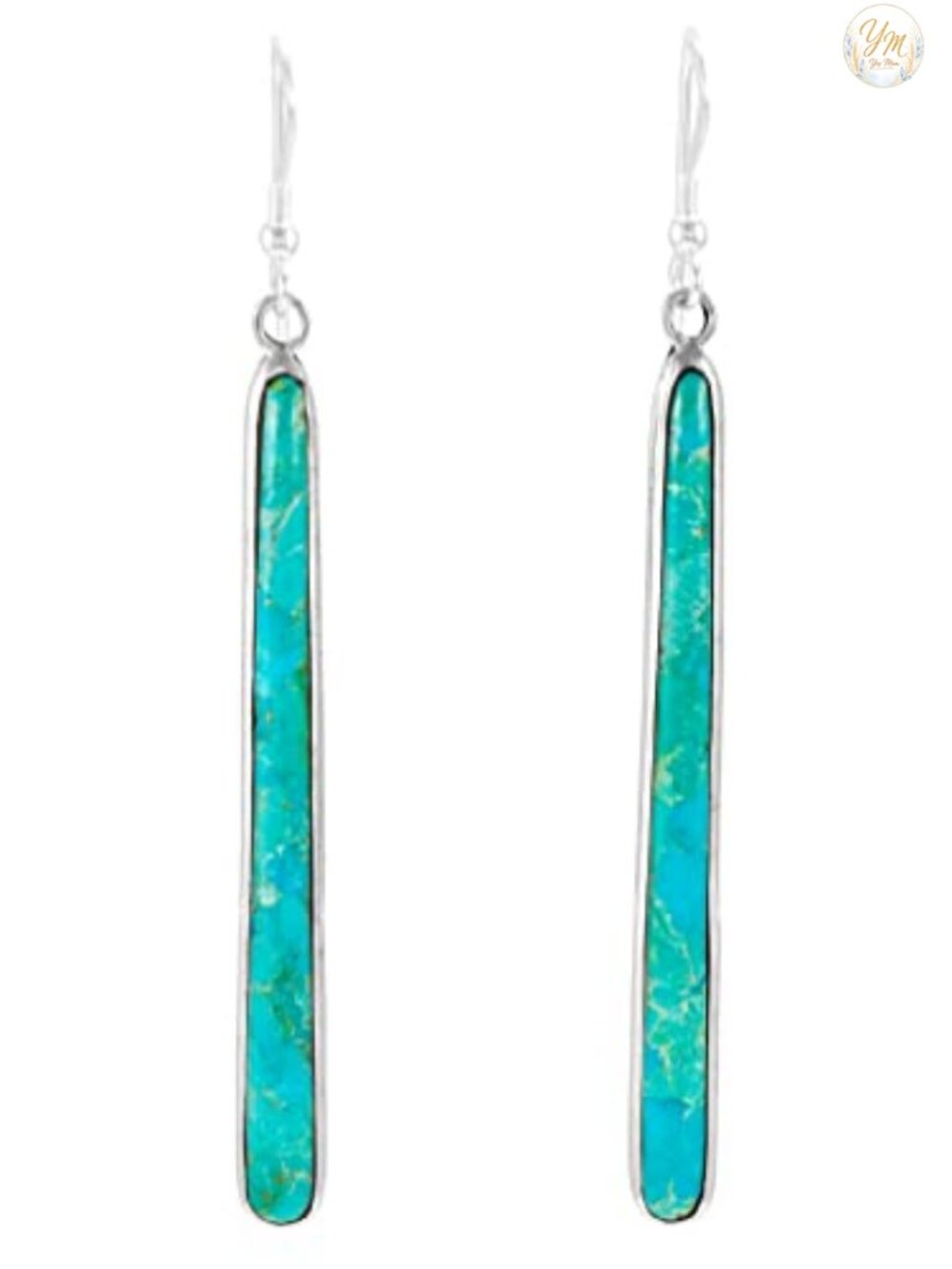 Turquoise Earrings 925 Sterling Silver Drop Dangle Gemstone